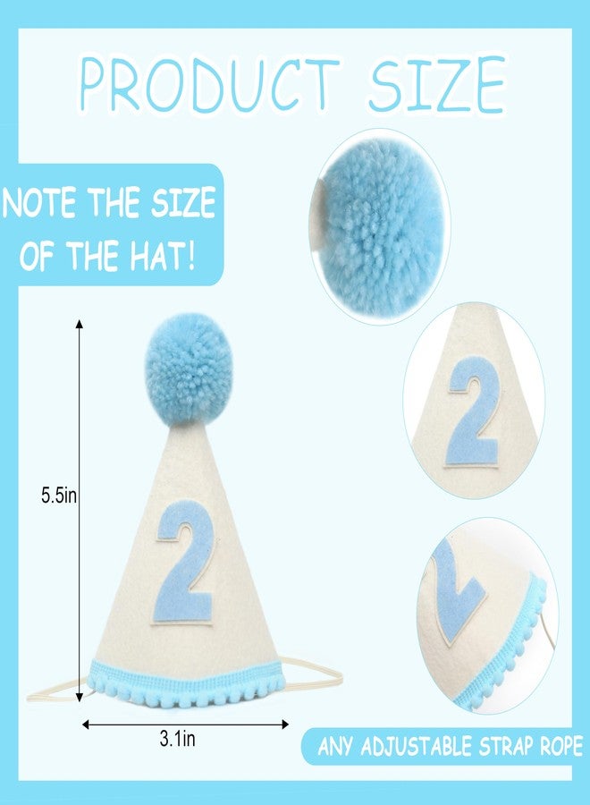 BOOMPA Blue Birthday Hat For Boys - Baby Boy 2nd Birthday Crown，Kids Party Hat，2nd Party Hats For Kids And Adults，Baby Second Hat Party Decorations - Image 2